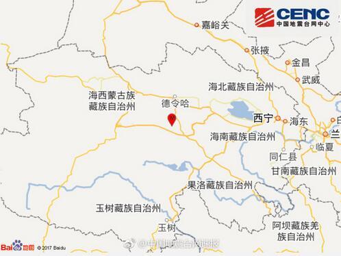 青海海西州都兰县发生3.0级地震震源深度9千米