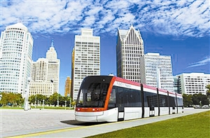 现代有轨电车零尾气排放，噪声比传统公交车低。 （资料图）